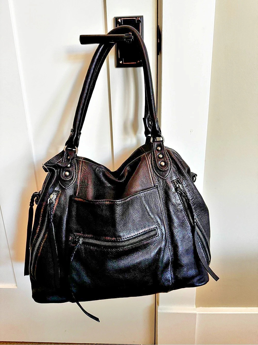 Free People We The Free Asher Tote Black Shoulder Bag - Picture 3 of 7